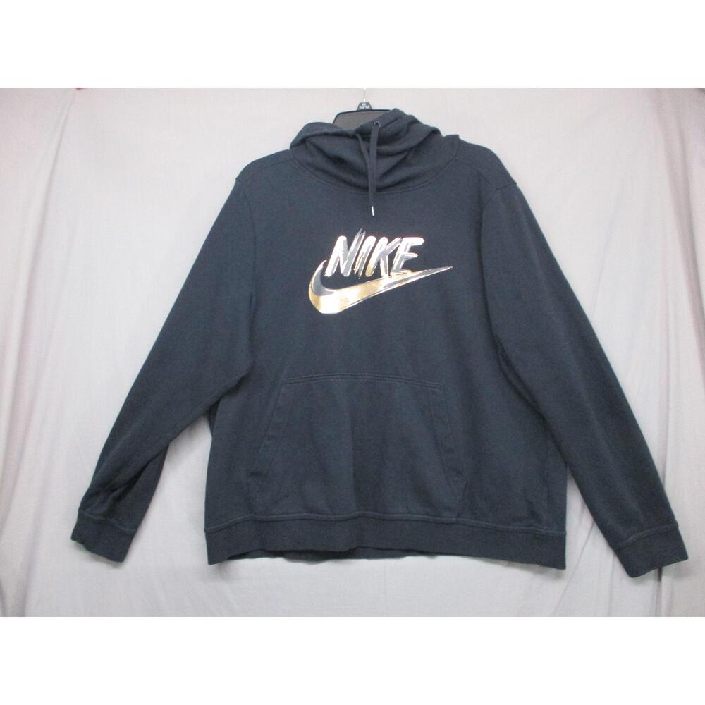 Nike Black Stylish Casual Hoodie Long Sleeve Kangaroo‎ Pocket Type Size 1X